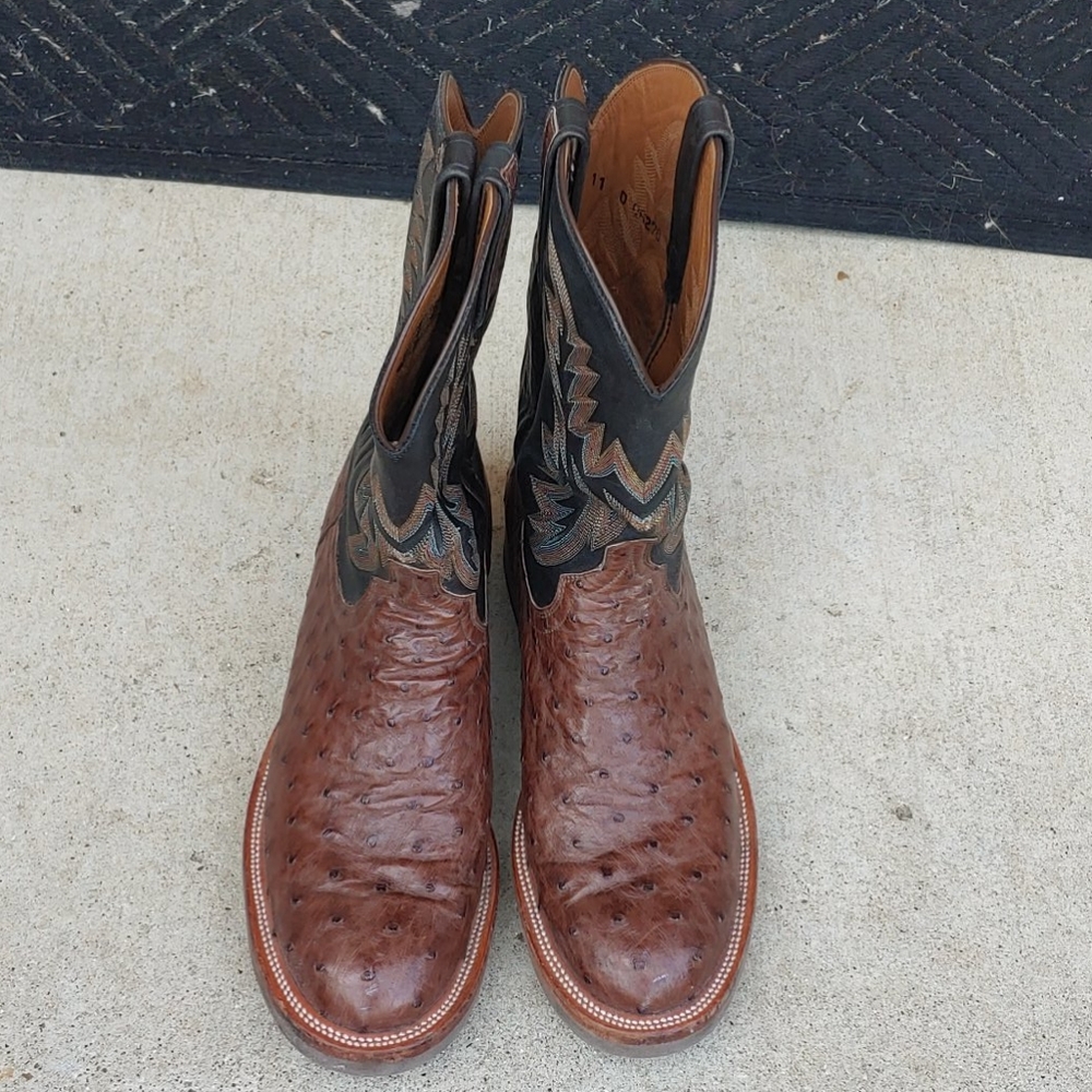 Lucchese 2000 Full Quill Ostrich roper boots